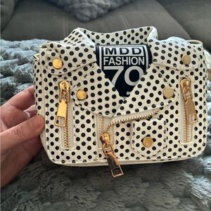 Polka Dot Mini Bag - Black and White